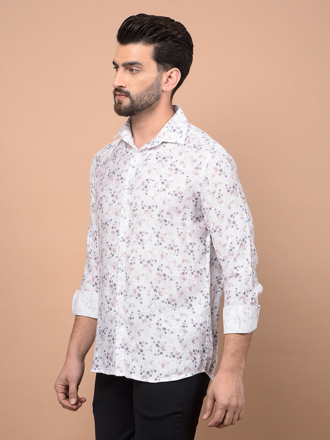 Multi-Color Floral Print Shirt-Men Shirts-Crimsoune Club