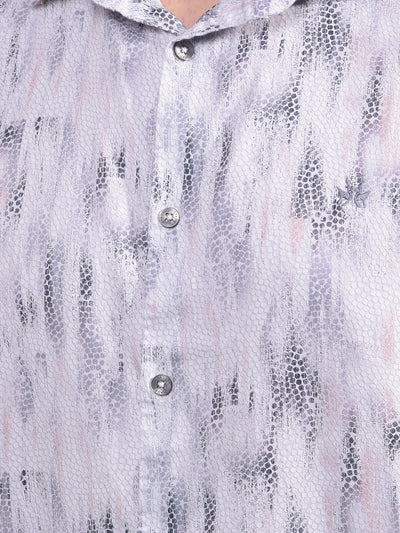Grey Printed 100% Cotton Shirt-Men Shirts-Crimsoune Club