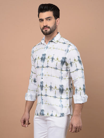 Multi-Color Printed Linen Shirt-Men Shirts-Crimsoune Club
