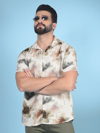 Multi-Color Floral Print Modal Shirt-Men Shirts-Crimsoune Club