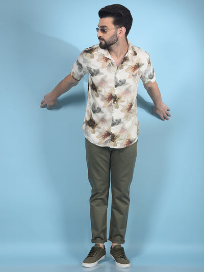 Multi-Color Floral Print Modal Shirt-Men Shirts-Crimsoune Club