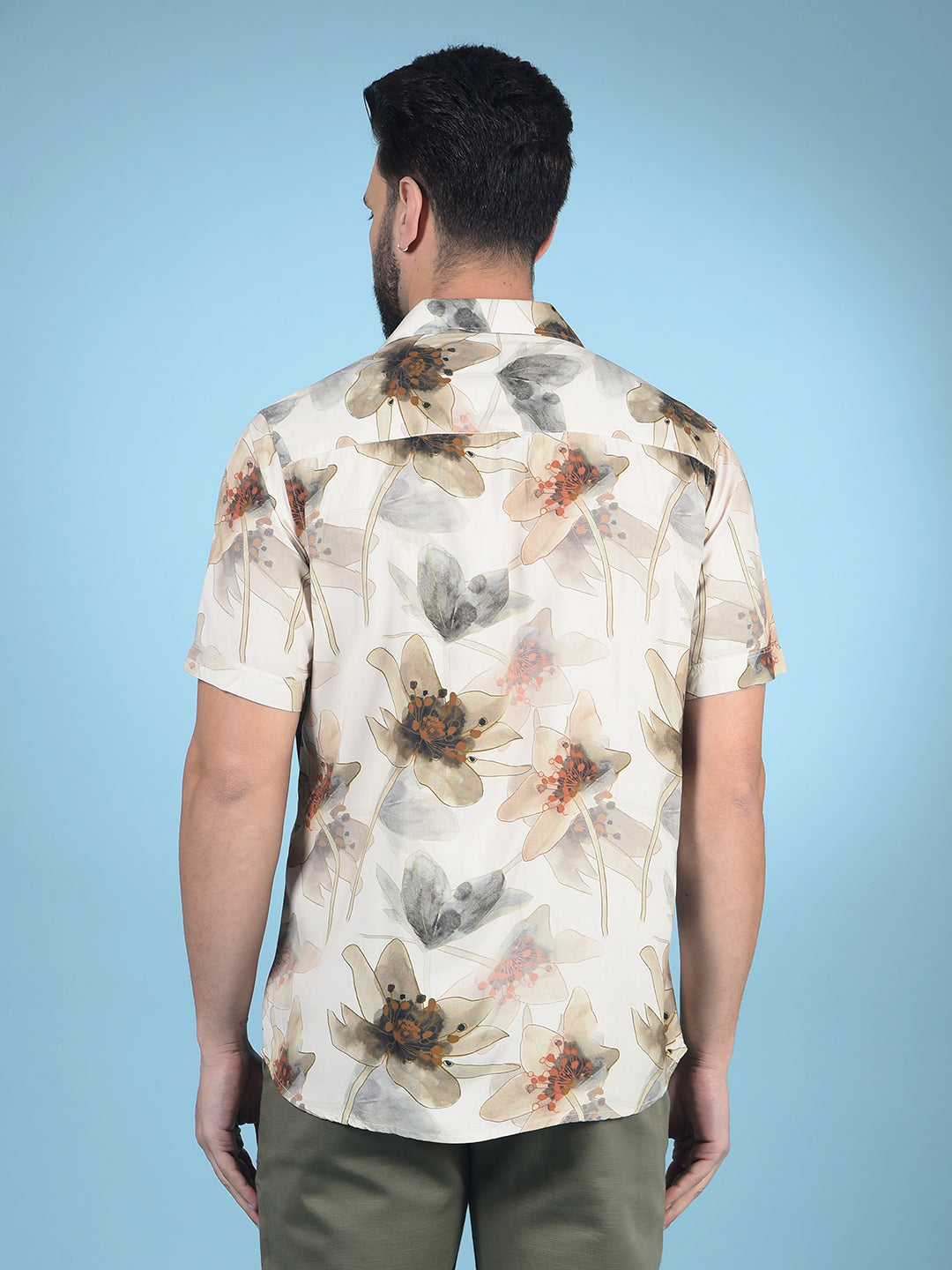 Multi-Color Floral Print Modal Shirt-Men Shirts-Crimsoune Club