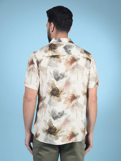 Multi-Color Floral Print Modal Shirt-Men Shirts-Crimsoune Club
