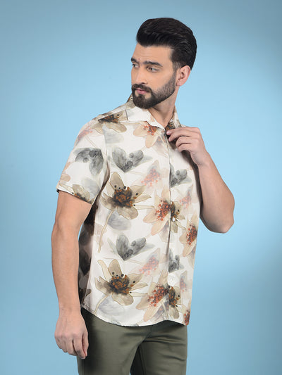 Multi-Color Floral Print Modal Shirt-Men Shirts-Crimsoune Club