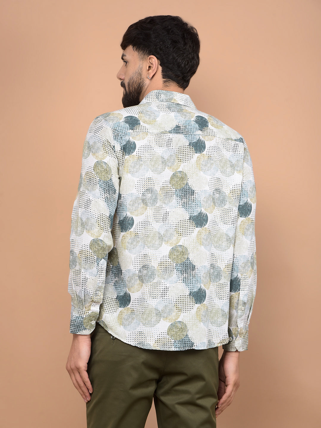 Olive Printed Shirt-Men Shirts-Crimsoune Club
