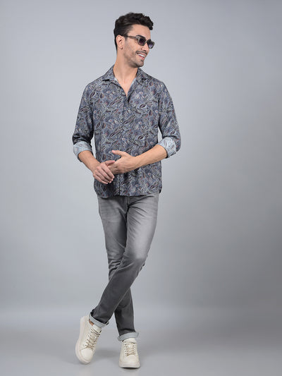 Multi-Color Floral Print Shirt-Men Shirts-Crimsoune Club