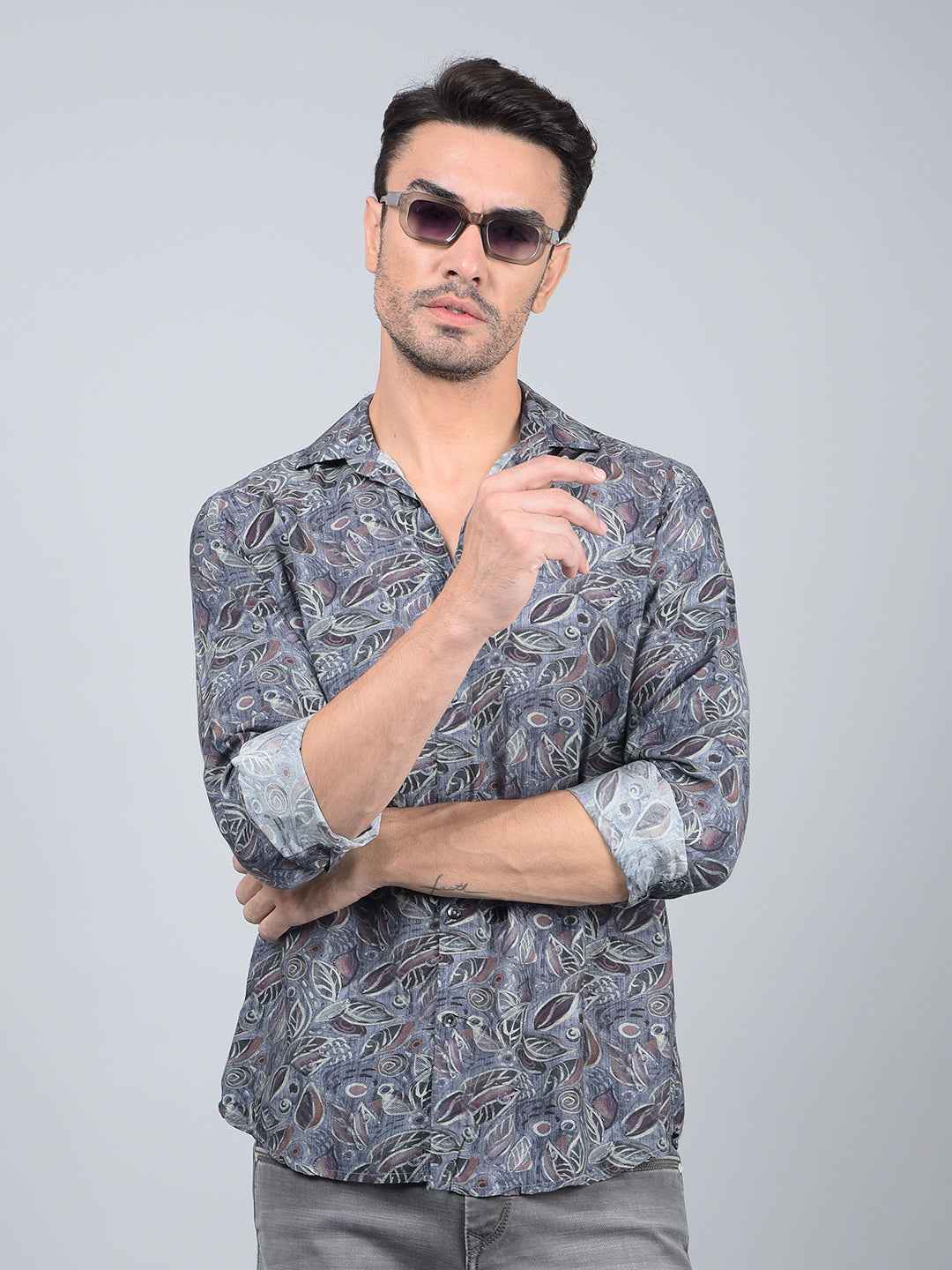 Multi-Color Floral Print Shirt-Men Shirts-Crimsoune Club