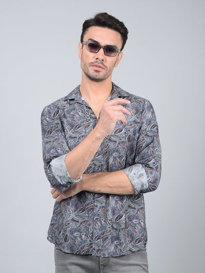 Multi-Color Floral Print Shirt-Men Shirts-Crimsoune Club