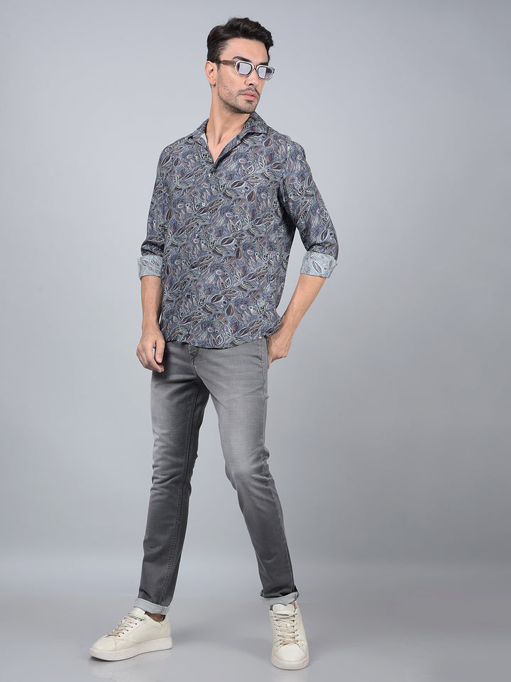 Multi-Color Floral Print Shirt-Men Shirts-Crimsoune Club
