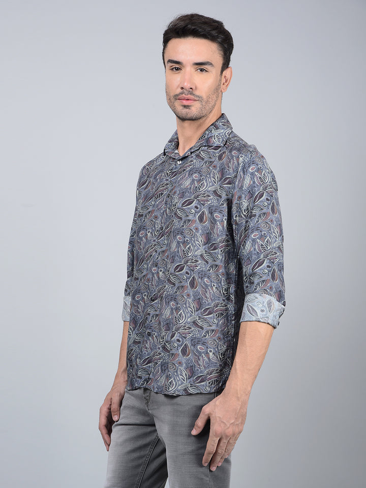 Multi-Color Floral Print Shirt-Men Shirts-Crimsoune Club