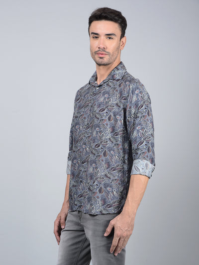 Multi-Color Floral Print Shirt-Men Shirts-Crimsoune Club