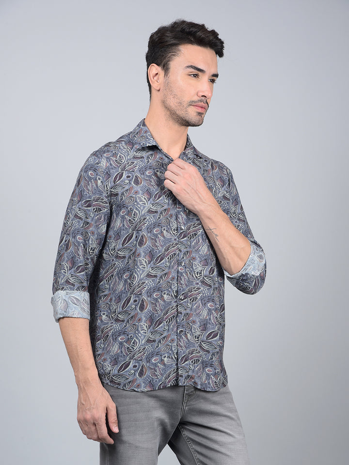 Multi-Color Floral Print Shirt-Men Shirts-Crimsoune Club