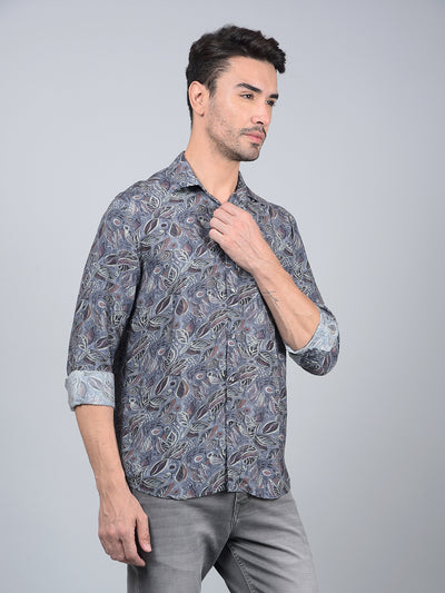 Multi-Color Floral Print Shirt-Men Shirts-Crimsoune Club