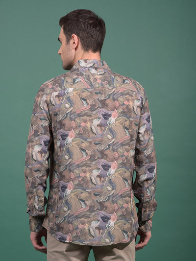 Multi-Color Abstract Print Modal Shirt-Men Shirts-Crimsoune Club