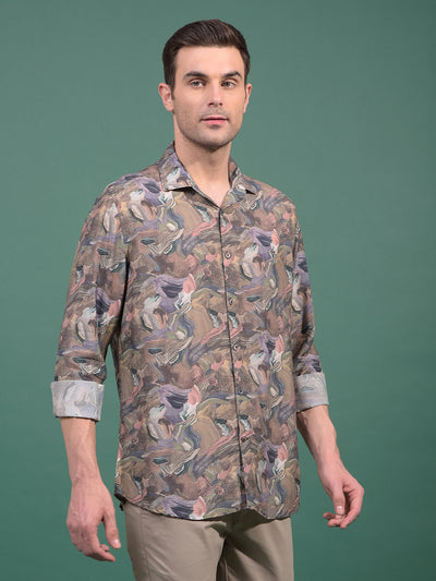 Multi-Color Abstract Print Modal Shirt-Men Shirts-Crimsoune Club