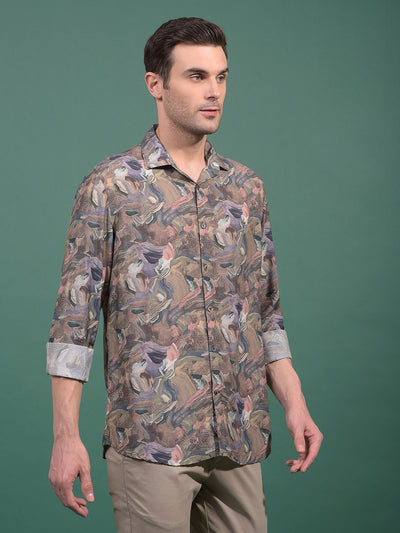 Multi-Color Abstract Print Modal Shirt-Men Shirts-Crimsoune Club