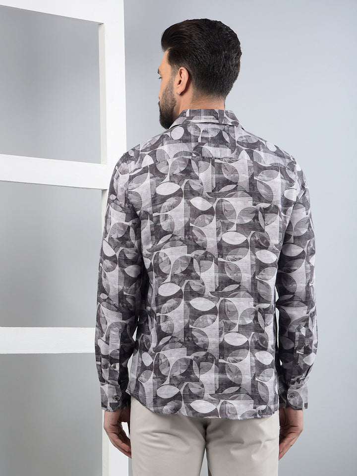 Brown Printed Shirt-Men Shirts-Crimsoune Club