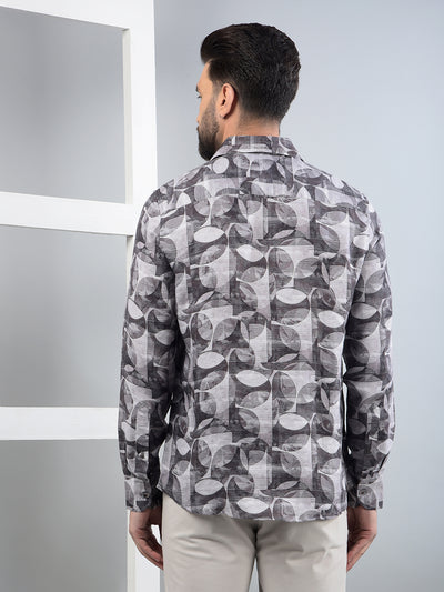 Brown Printed Shirt-Men Shirts-Crimsoune Club