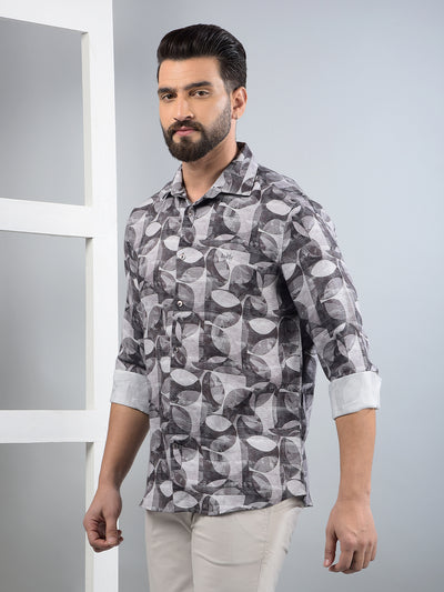 Brown Printed Shirt-Men Shirts-Crimsoune Club
