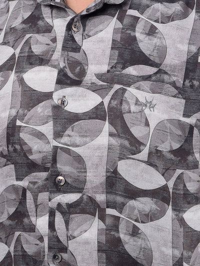 Brown Printed Shirt-Men Shirts-Crimsoune Club