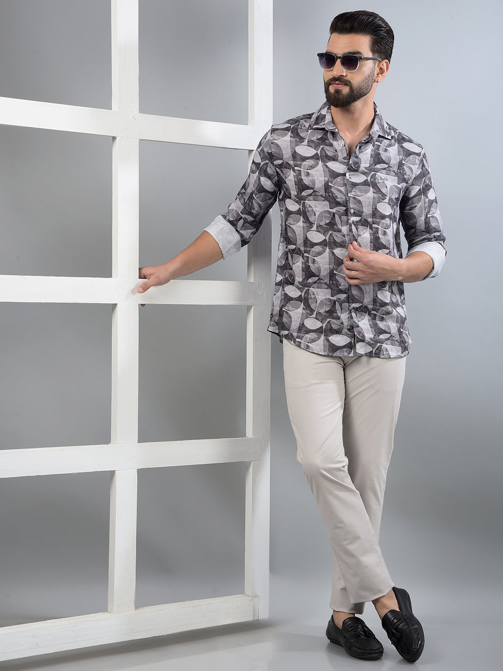 Brown Printed Shirt-Men Shirts-Crimsoune Club