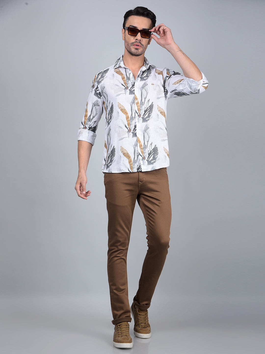 Multi-Color Printed Linen Shirt-Men Shirts-Crimsoune Club