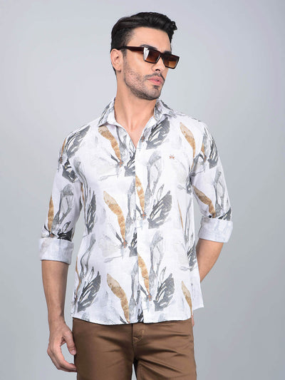 Multi-Color Printed Linen Shirt-Men Shirts-Crimsoune Club