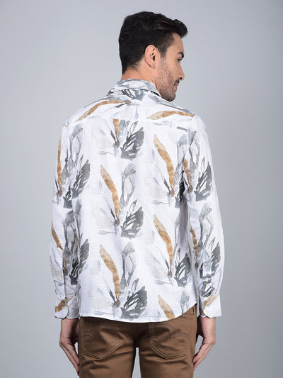 Multi-Color Printed Linen Shirt-Men Shirts-Crimsoune Club