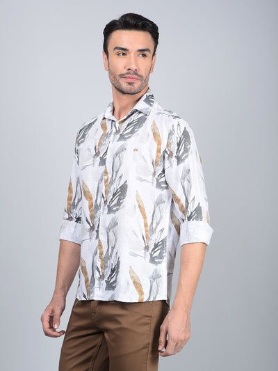 Multi-Color Printed Linen Shirt-Men Shirts-Crimsoune Club