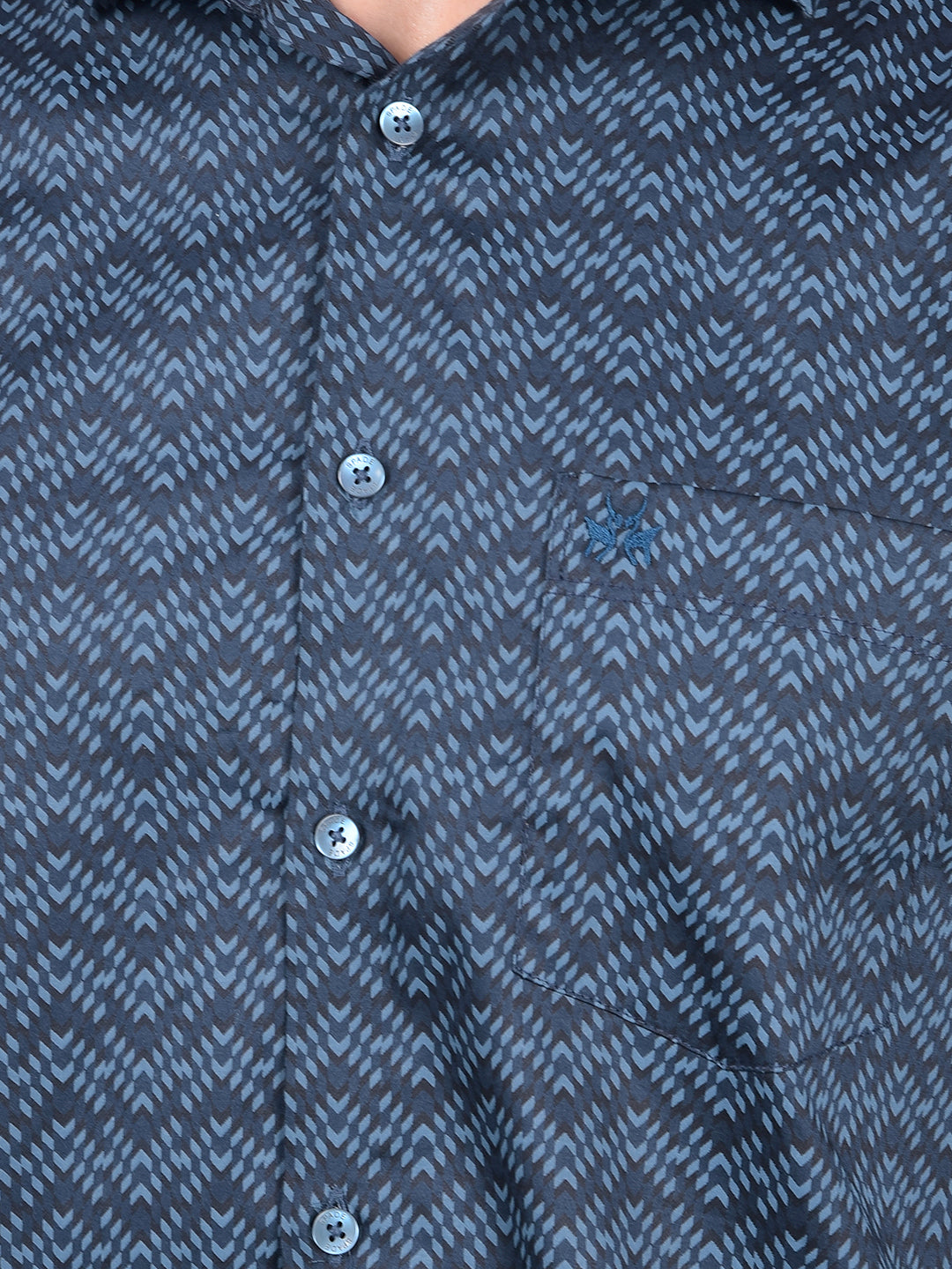 Blue Printed Shirt-Men Shirts-Crimsoune Club