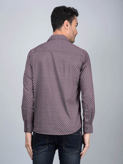 Wine Floral Print Shirt-Men Shirts-Crimsoune Club