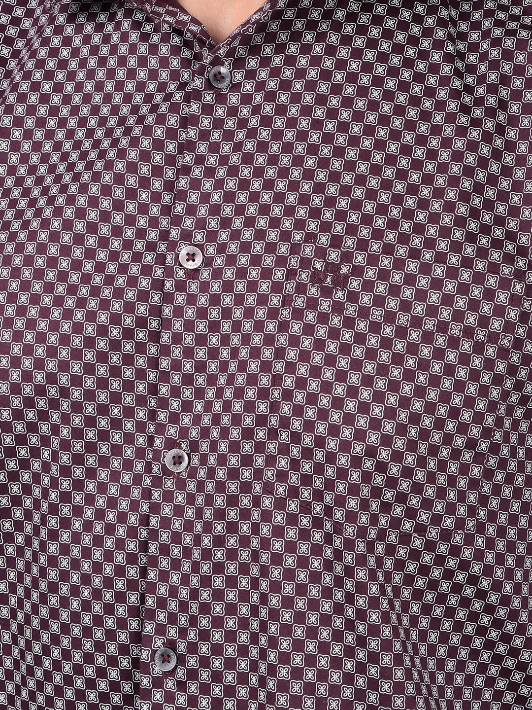 Wine Floral Print Shirt-Men Shirts-Crimsoune Club