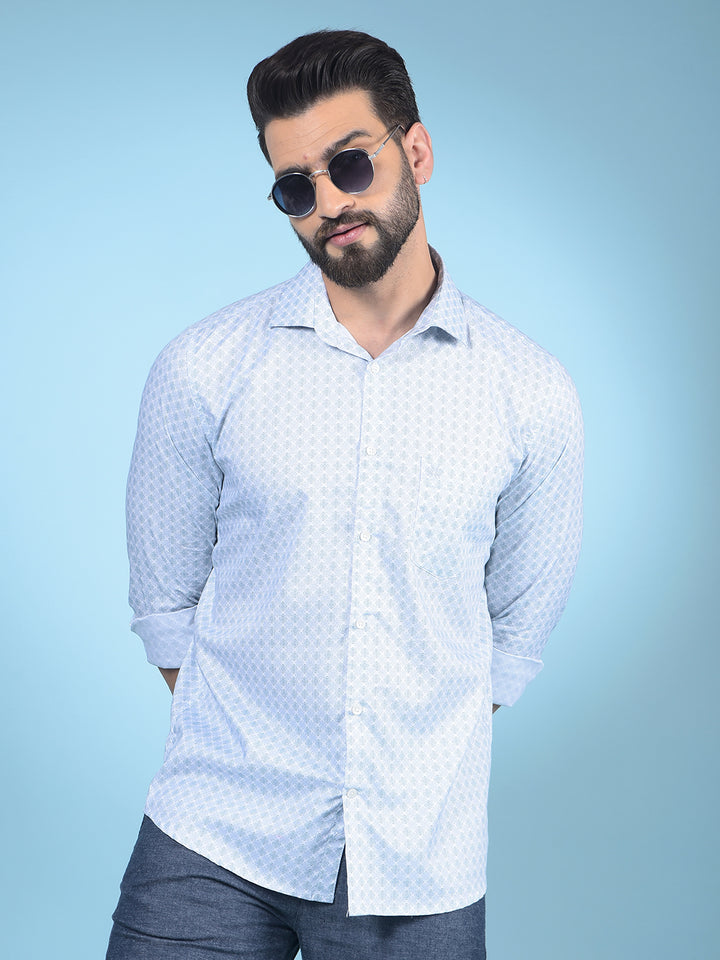 Green Printed Shirt-Men Shirts-Crimsoune Club