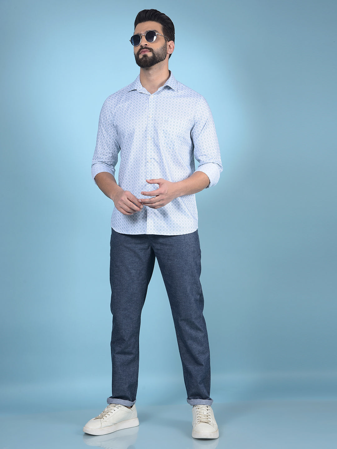 Green Printed Shirt-Men Shirts-Crimsoune Club