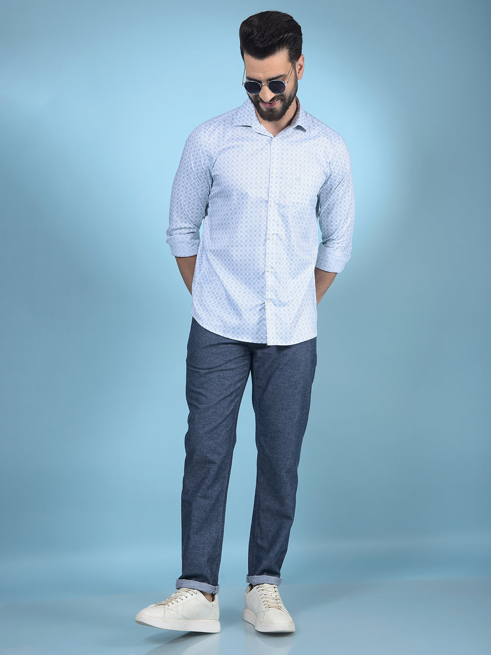 Green Printed Shirt-Men Shirts-Crimsoune Club