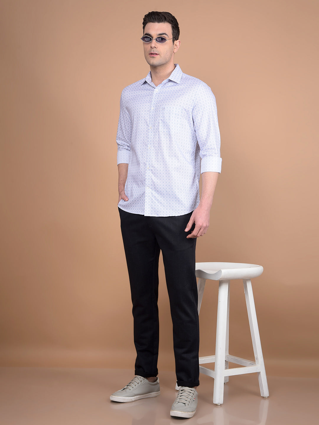 Purple Printed Shirt-Men Shirts-Crimsoune Club