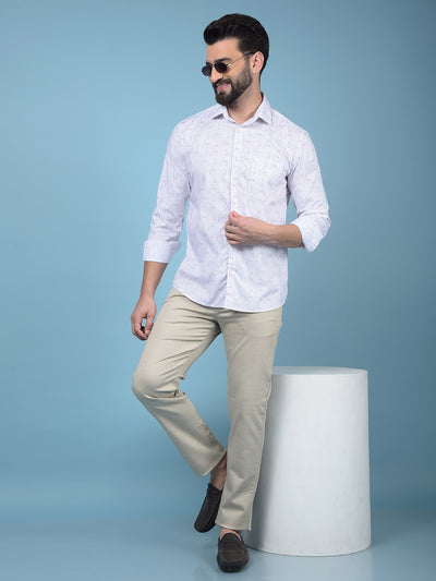 Purple Printed Cotton Shirt-Men Shirts-Crimsoune Club