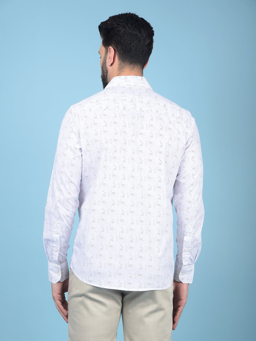 Purple Printed Cotton Shirt-Men Shirts-Crimsoune Club