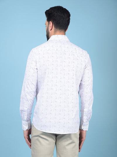 Purple Printed Cotton Shirt-Men Shirts-Crimsoune Club