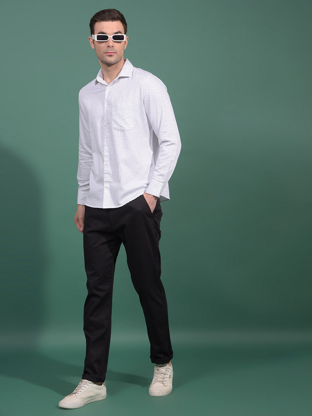 White Printed Shirt-Men Shirts-Crimsoune Club