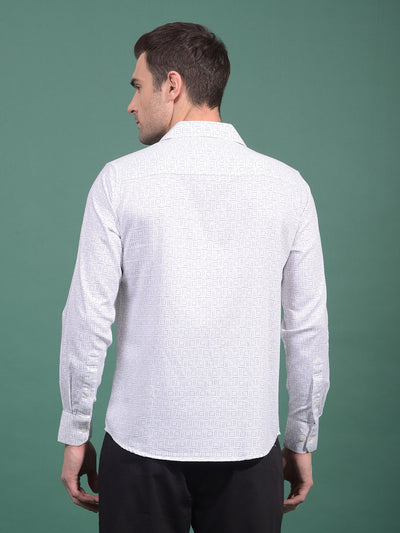 White Printed Shirt-Men Shirts-Crimsoune Club