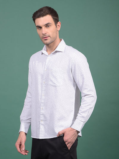 White Printed Shirt-Men Shirts-Crimsoune Club
