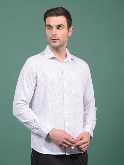 White Printed Shirt-Men Shirts-Crimsoune Club