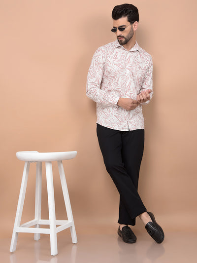 Pink Abstract Print Shirt-Men Shirts-Crimsoune Club
