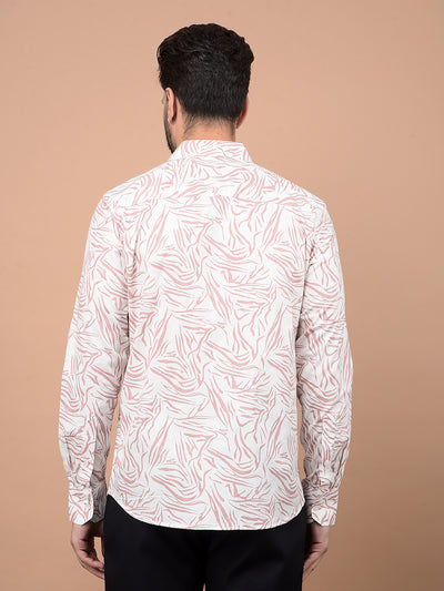 Pink Abstract Print Shirt-Men Shirts-Crimsoune Club