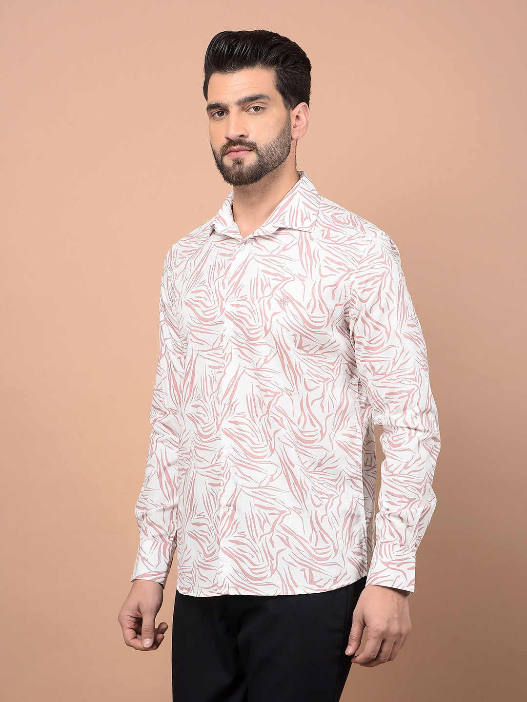 Pink Abstract Print Shirt-Men Shirts-Crimsoune Club