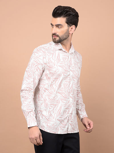 Pink Abstract Print Shirt-Men Shirts-Crimsoune Club