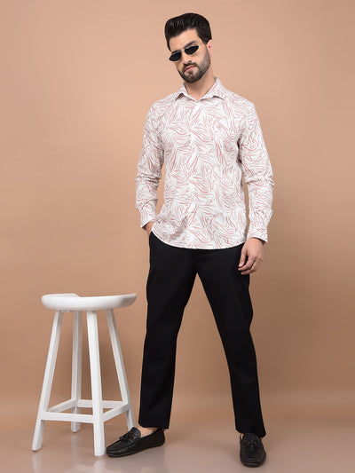 Pink Abstract Print Shirt-Men Shirts-Crimsoune Club