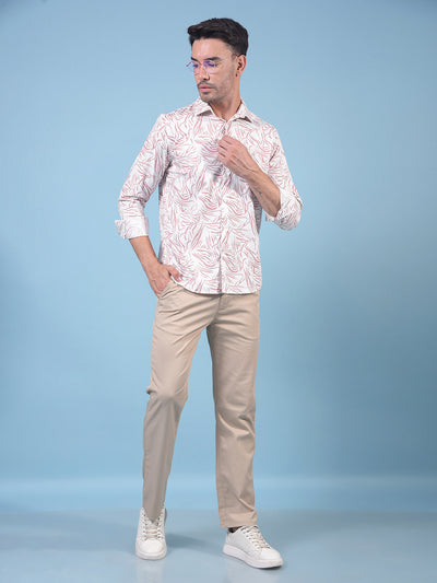 Pink Printed Shirt-Men Shirts-Crimsoune Club
