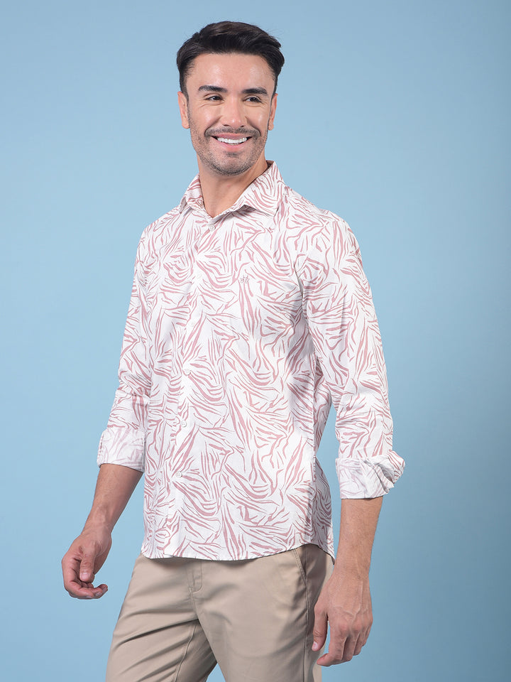 Pink Printed Shirt-Men Shirts-Crimsoune Club